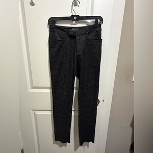 Bar III Black Patterned Ponte Pants